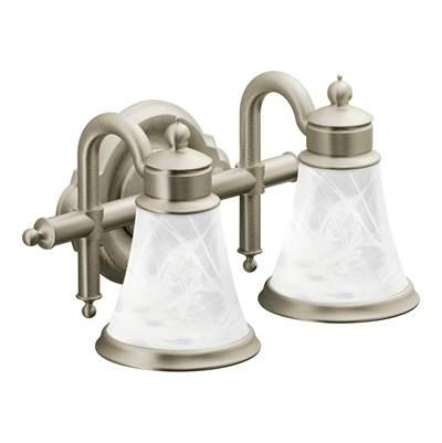 Brushed Nickel Two Globe Bath Light by Moen