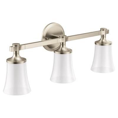 Brushed Nickel Three Globe Bath Light by Moen