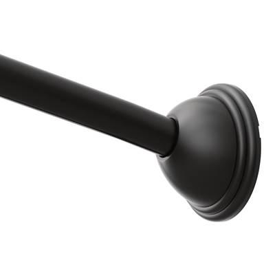 Matte Black Adjustable Curved Shower Rod by Moen