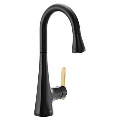 Sinema Single-Handle Pull-Down Sprayer Bar Faucet Featuring Reflex and 2-Handle Options in Matte Black by Moen