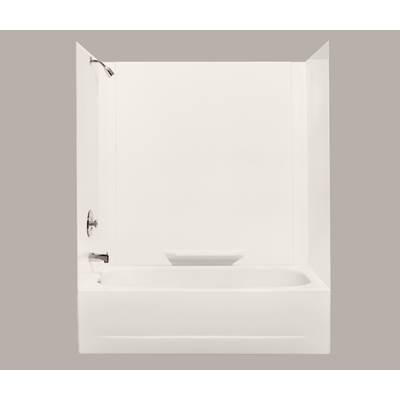 Durawall Bathtub Wall, Fiberglass, Bone, 3 Piece