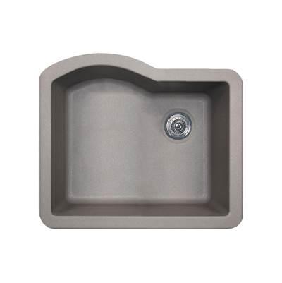 QUSB-2522 22 x 25 Granite Undermount Single Bowl Sink in Metallico by Swan