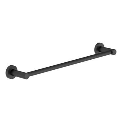 Dia 24 in. Wall-Mounted Towel Bar in Matte Black