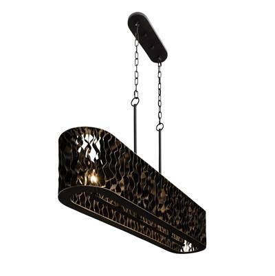 Estela 6-Lt Linear Pendant - Matte Black/French Gold by Varaluz