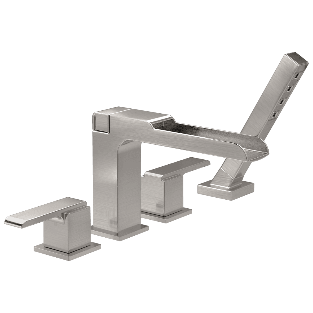 Ara Channel Roman Tub With Hand Shower Trim by Delta Faucet