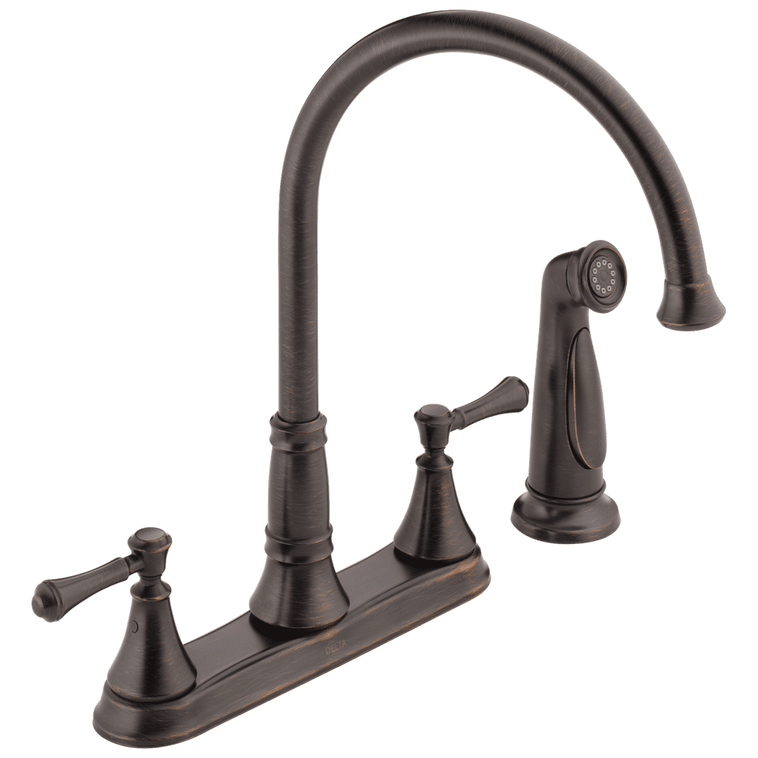 CassidyE Two Handle Kitchen Faucet with Spray by Delta Faucet