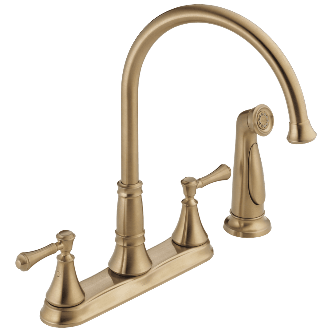 CassidyE Two Handle Kitchen Faucet with Spray by Delta Faucet