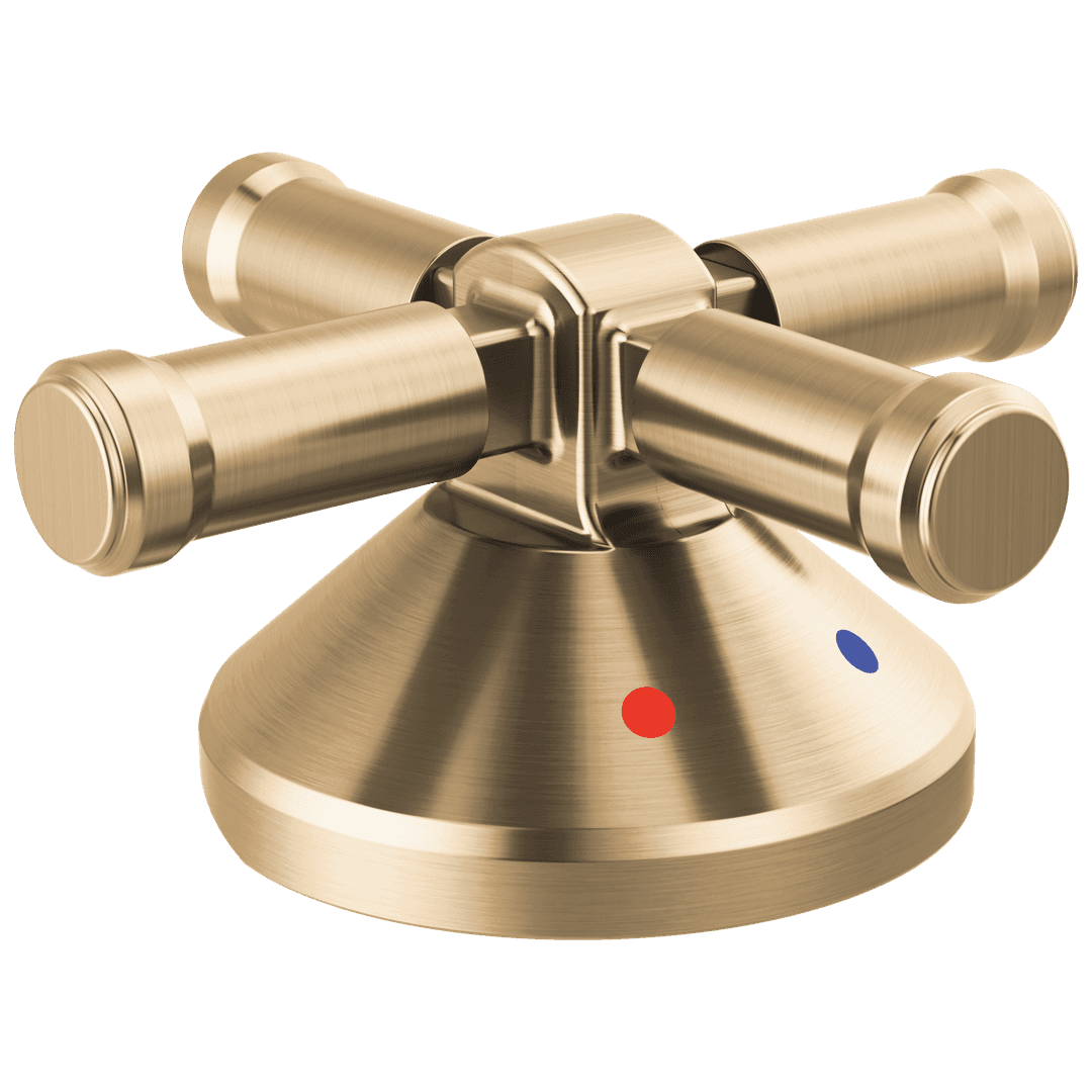 BroderickE 3-Hole Roman Tub w/Hand Shower - Handle Kit-Cross by Delta Faucet