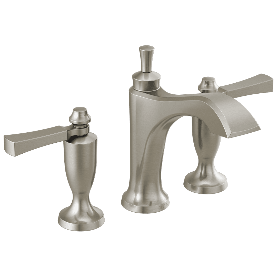 DorvalE Two Handle Widespread Bathroom Faucet - Stainless by Delta Faucet