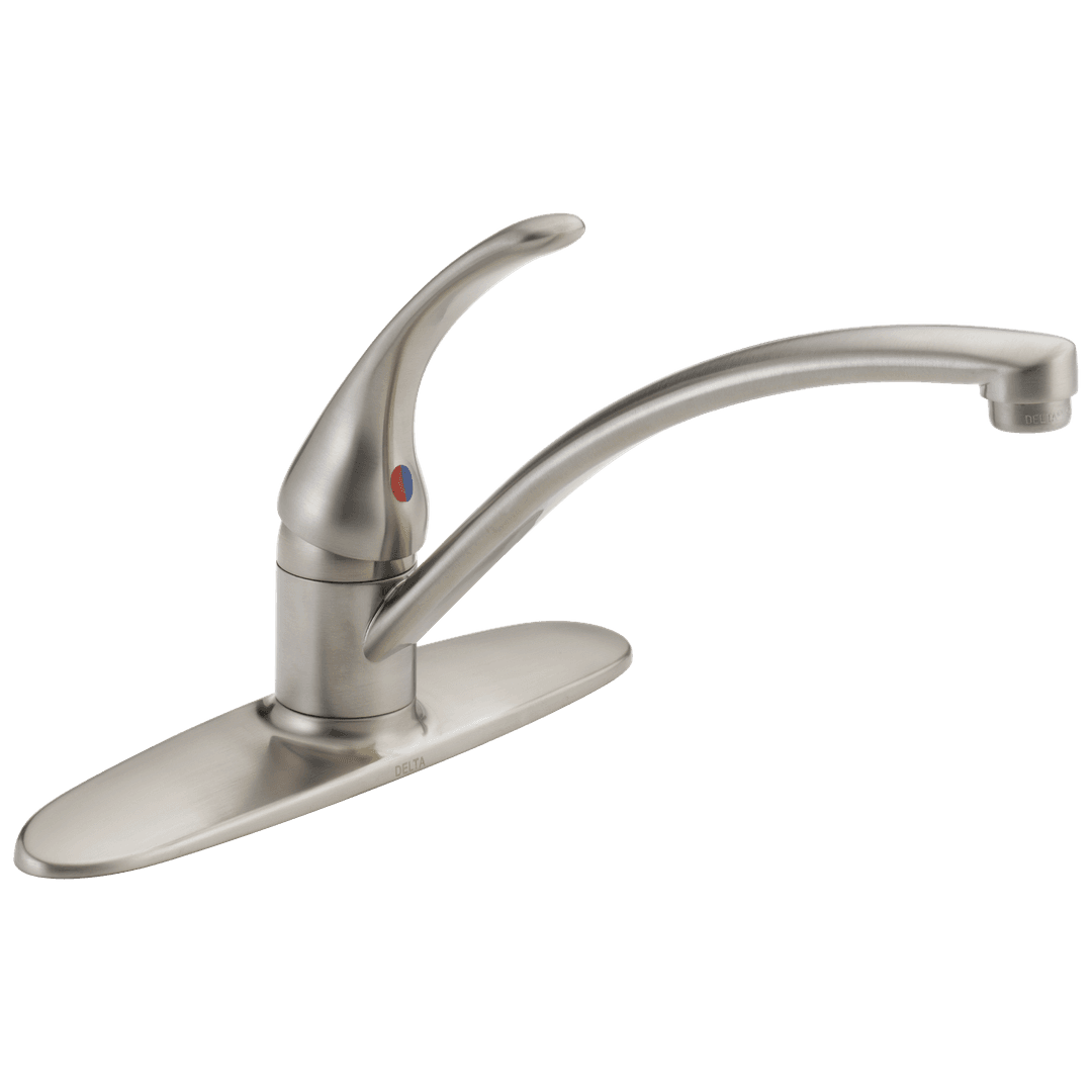 Foundations Single Handle Kitchen Faucet - Stainless by Delta Faucet