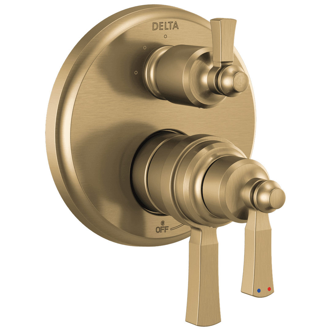 DorvalE Traditional 2-Handle Monitor 17T Series Valve Trim with 3 Setting Diverter - Champagne Bronze by Delta Faucet