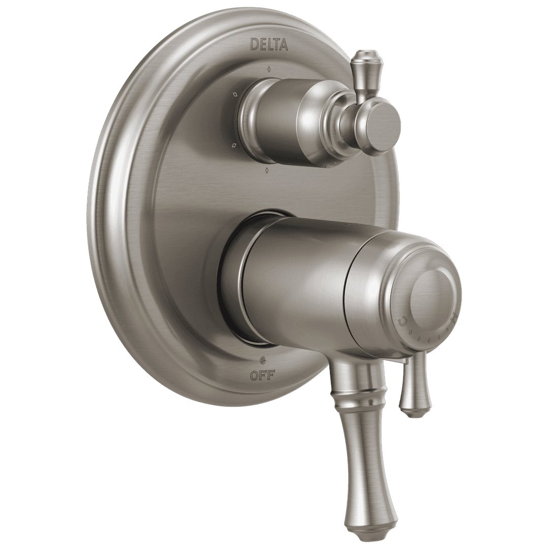 CassidyE Traditional 2-Handle TempAssure 17T Series Valve Trim with 6-Setting Integrated Diverter by Delta Faucet