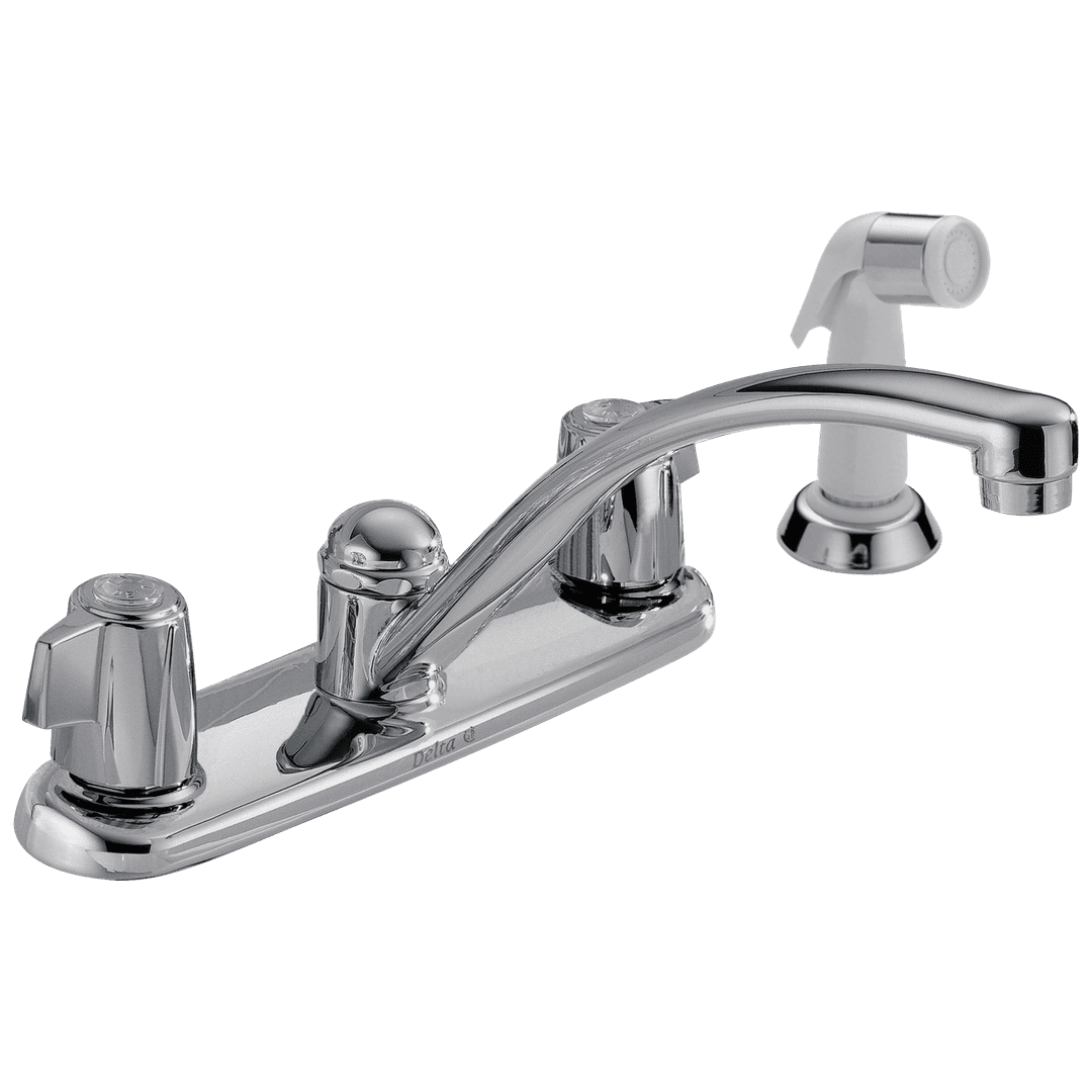 2100 / 2400 Series Two Handle Kitchen Faucet with Spray by Delta Faucet