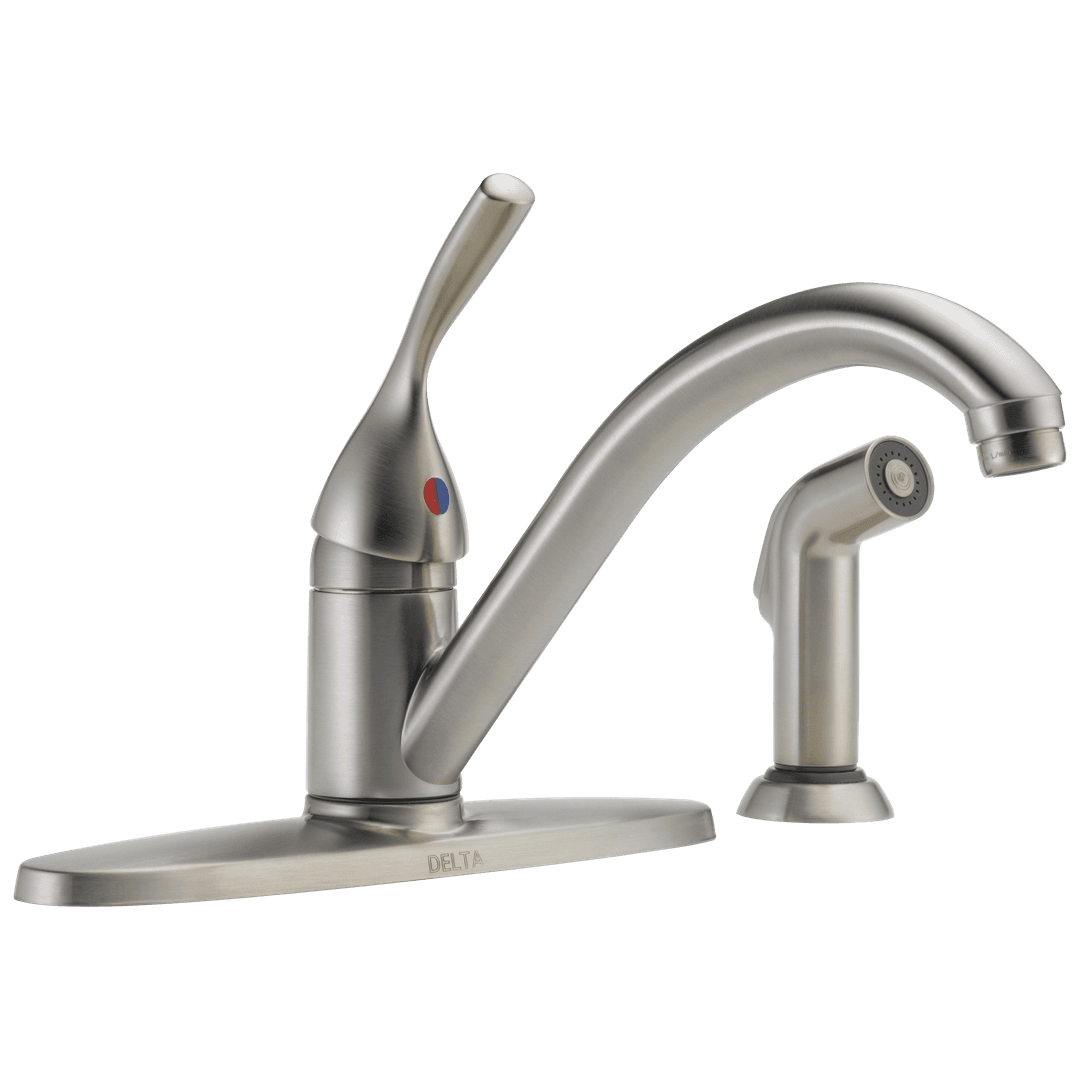 134 / 100 / 300 / 400 Series Single Handle Kitchen Faucet with Spray by Delta Faucet