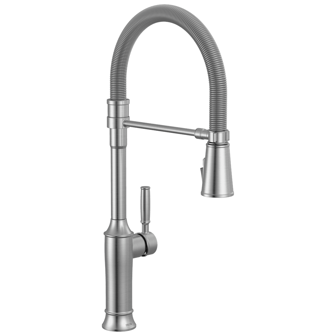 RenaldiE: Single-Handle Pull-Down Spring Kitchen Faucet by Delta Faucet