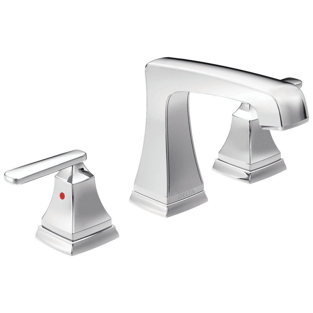 Ashlyn Two Handle Widespread Bathroom Faucet with EZ Anchor by Delta Faucet