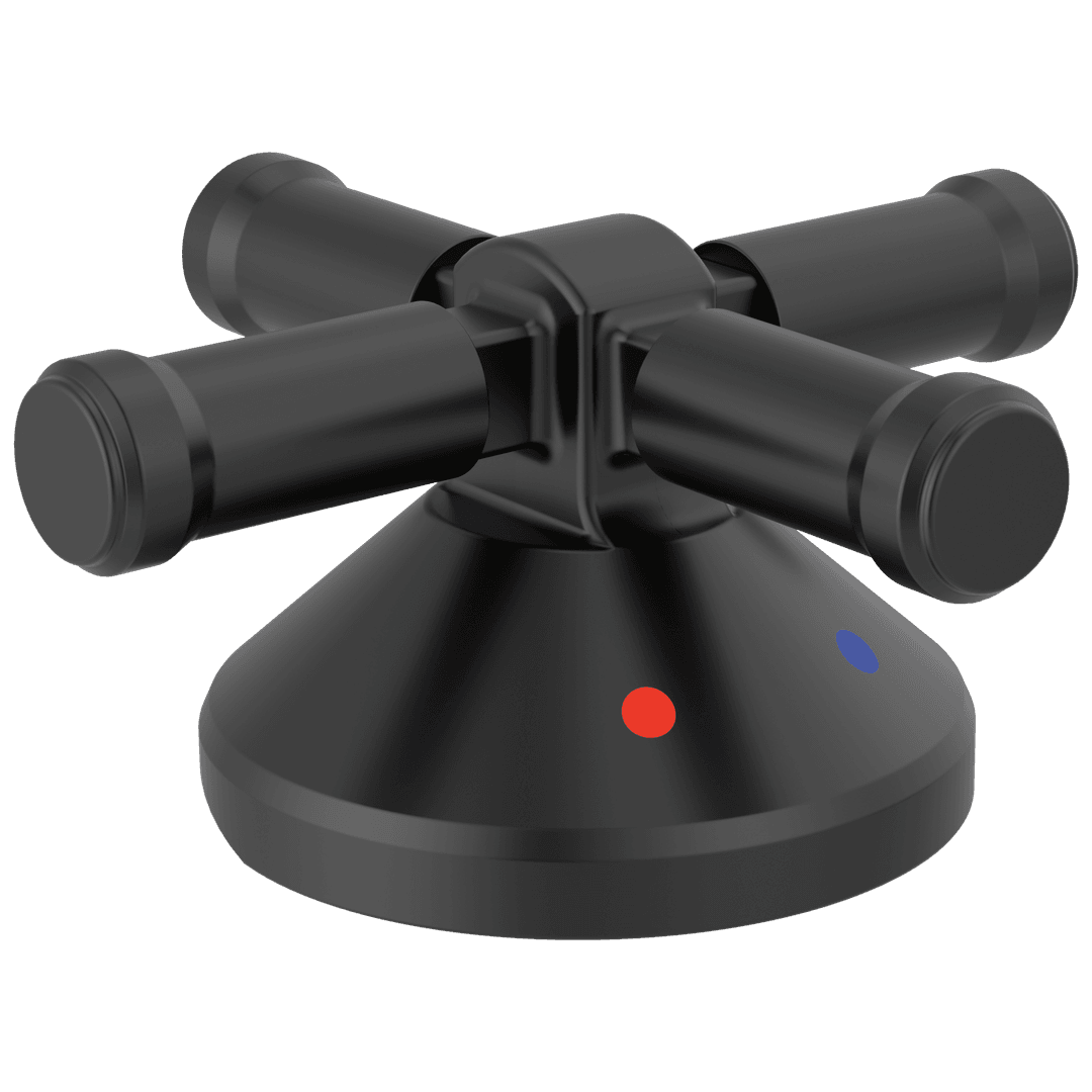 BroderickE 3-Hole Roman Tub w/Hand Shower - Handle Kit-Cross by Delta Faucet