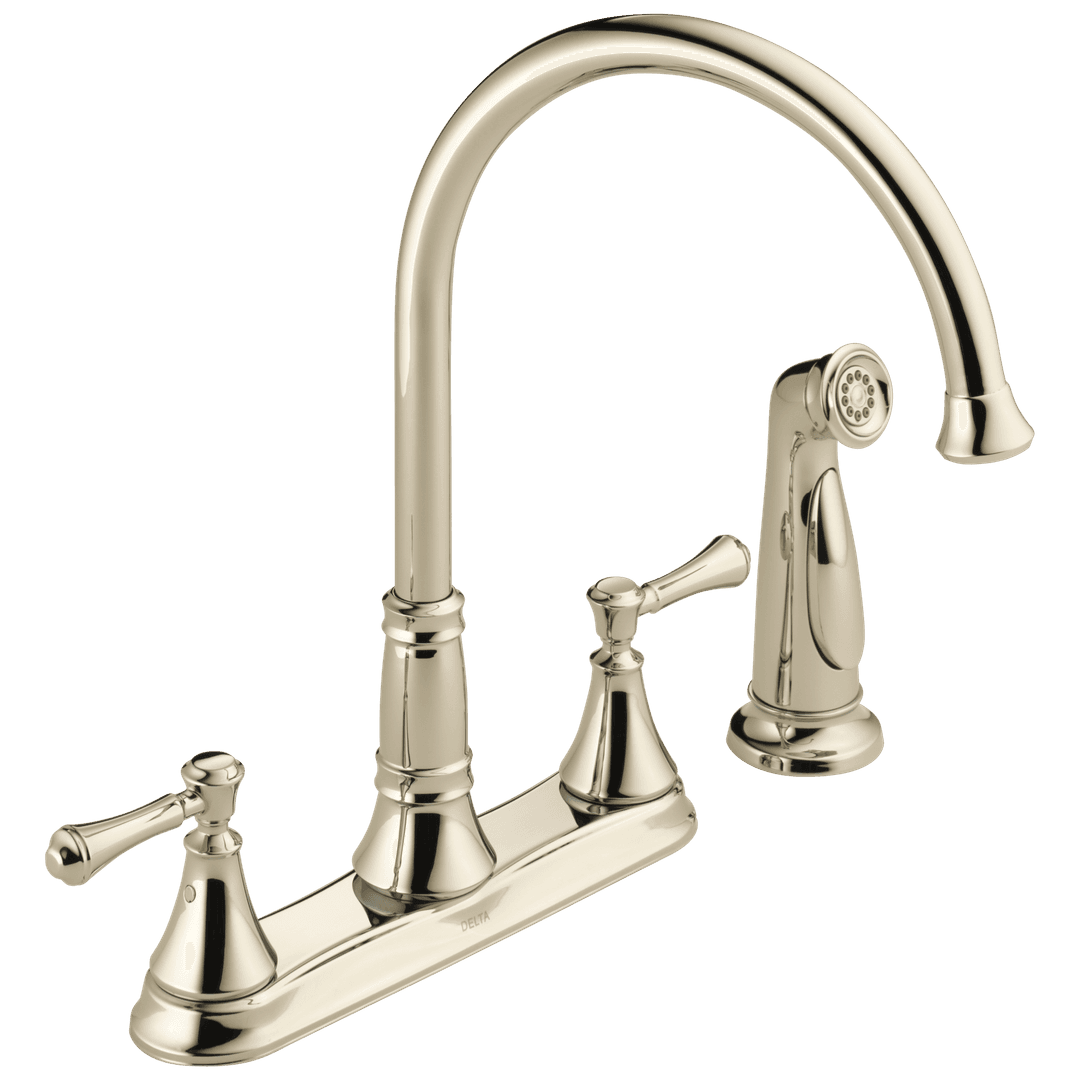 CassidyE Two Handle Kitchen Faucet with Spray by Delta Faucet