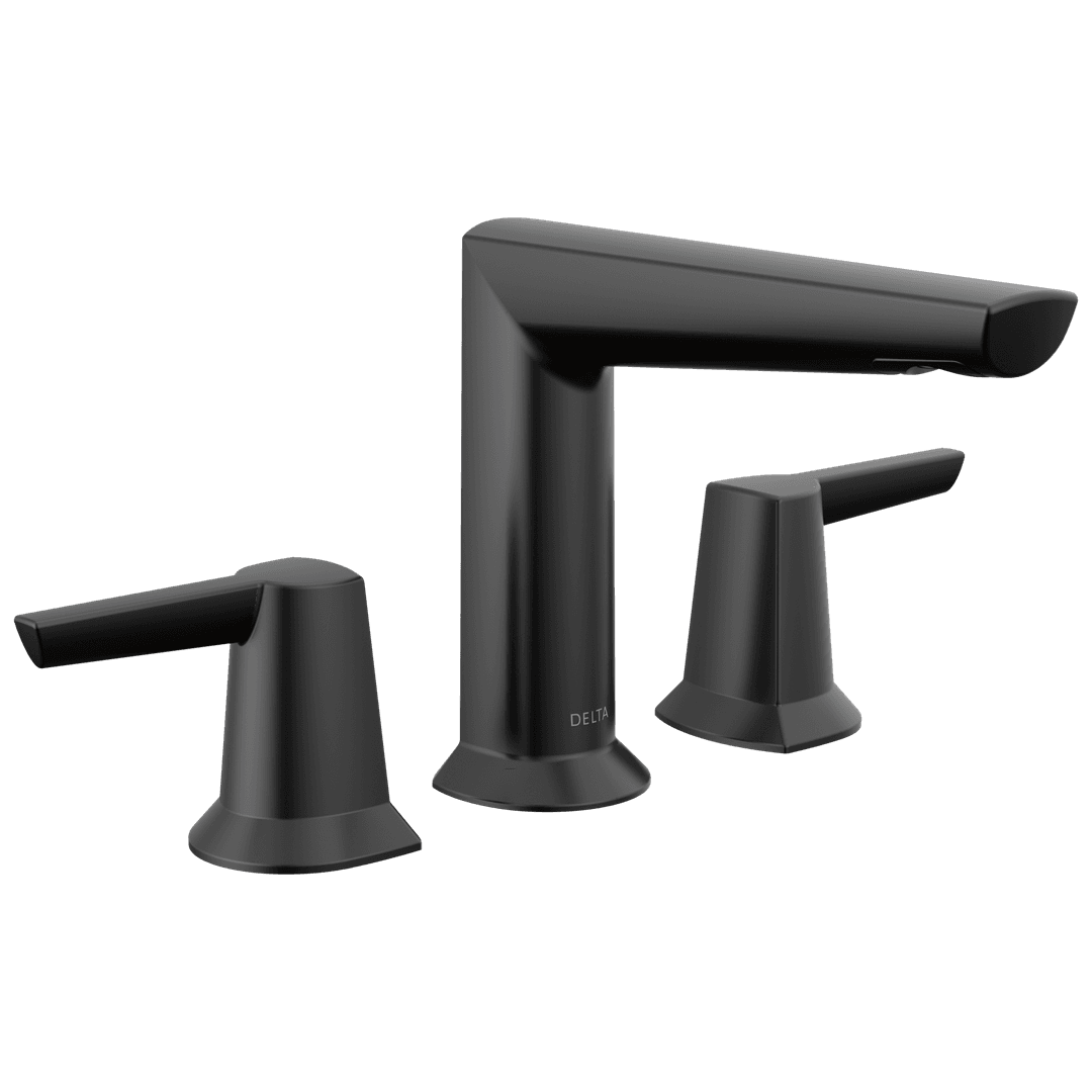 GaleonE Two Handle Widespread Bathroom Faucet - Matte Black by Delta Faucet