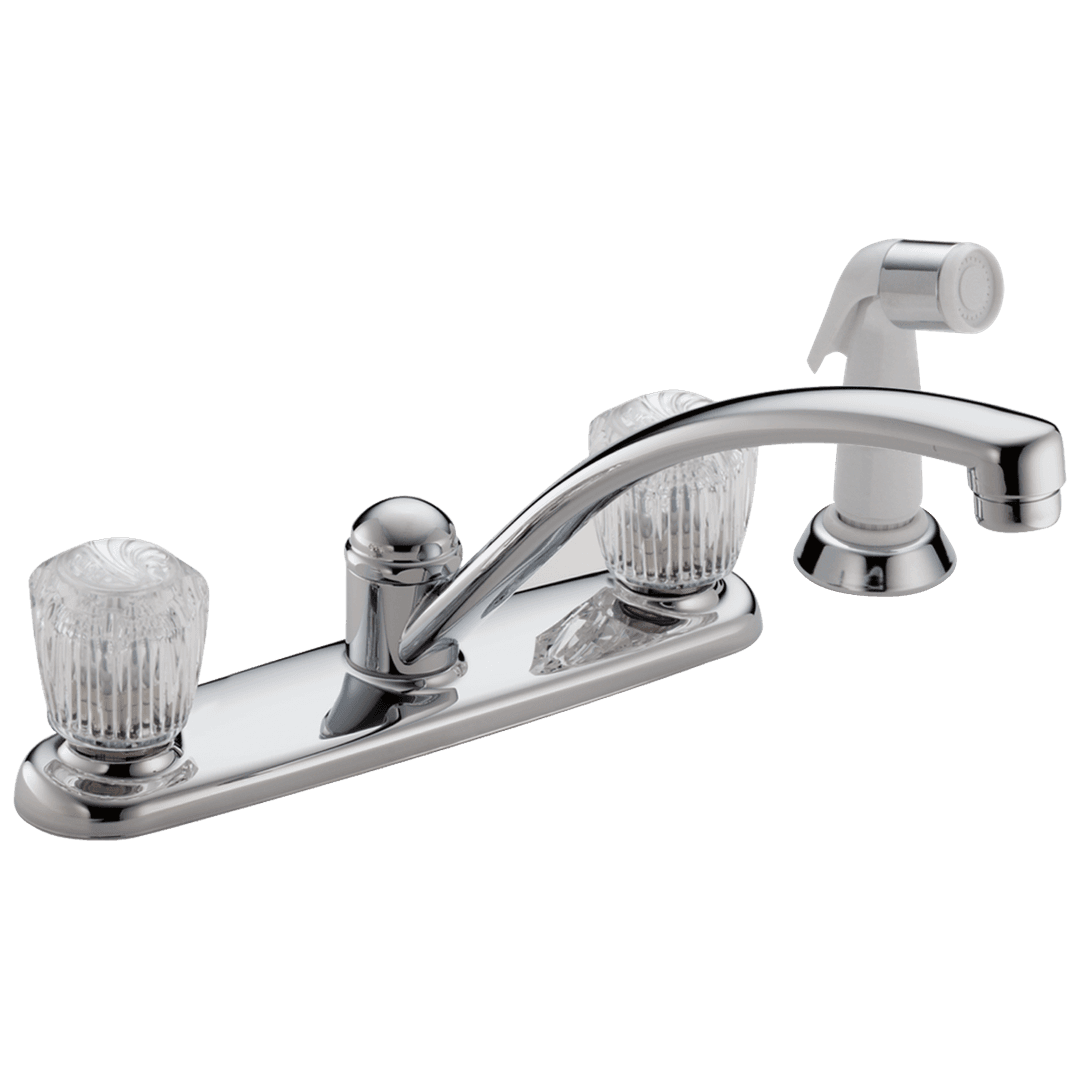 2100 / 2400 Series Two Handle Kitchen Faucet with Spray by Delta Faucet