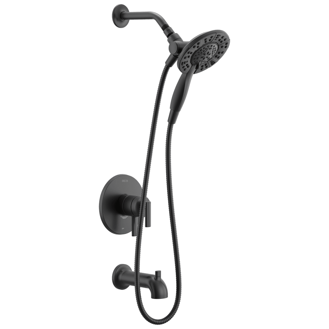 Altado Monitor 17 Series Tub and Shower Trim with In2ition Matte Black by Delta Faucet