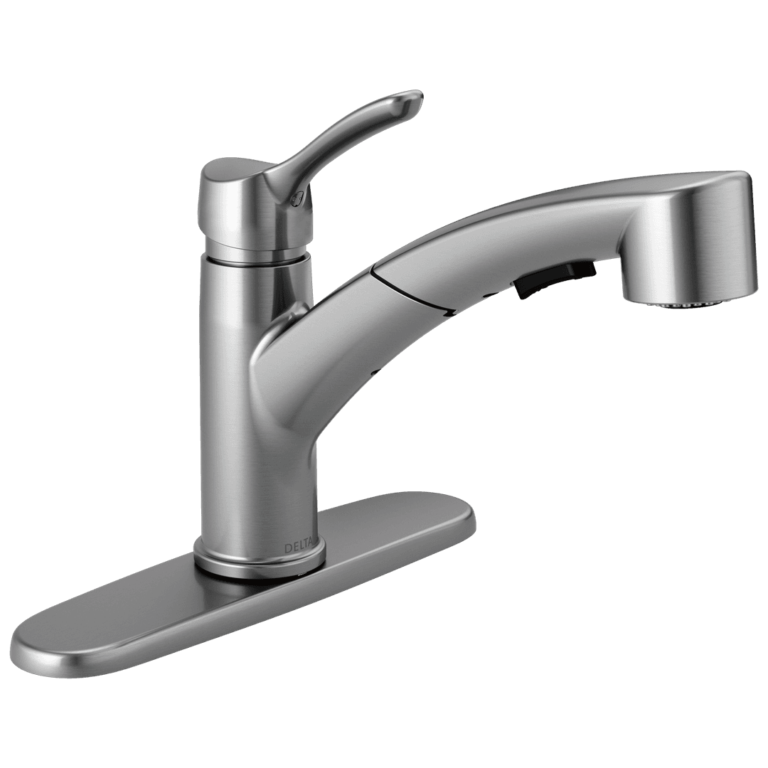 CollinsE Single Handle Tract-Pack Pull-Out Kitchen Faucet by Delta Faucet