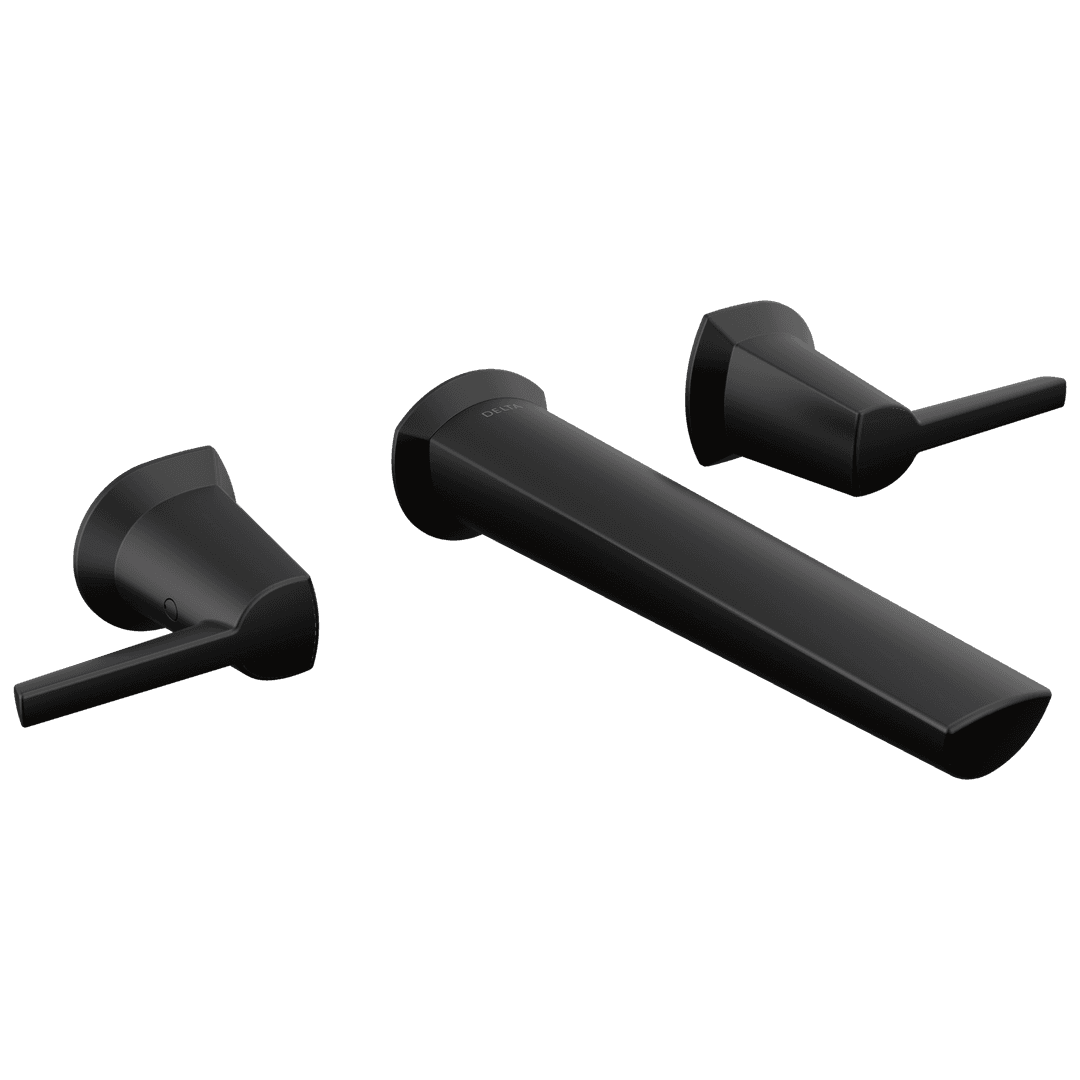 GaleonE Two Handle Wall Mount Bathroom Faucet - Matte Black by Delta Faucet
