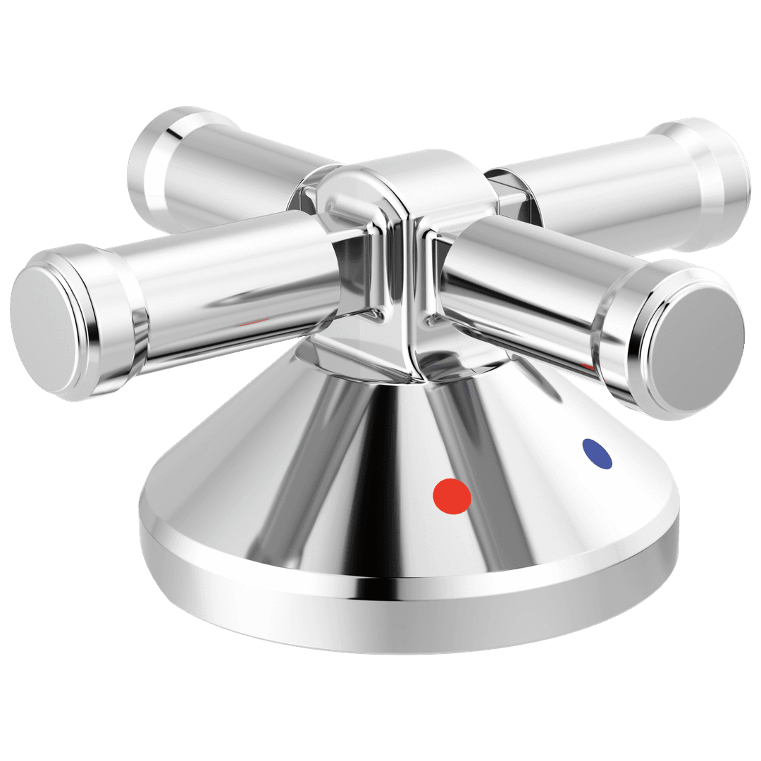 BroderickE 3-Hole Roman Tub w/Hand Shower - Handle Kit-Cross by Delta Faucet