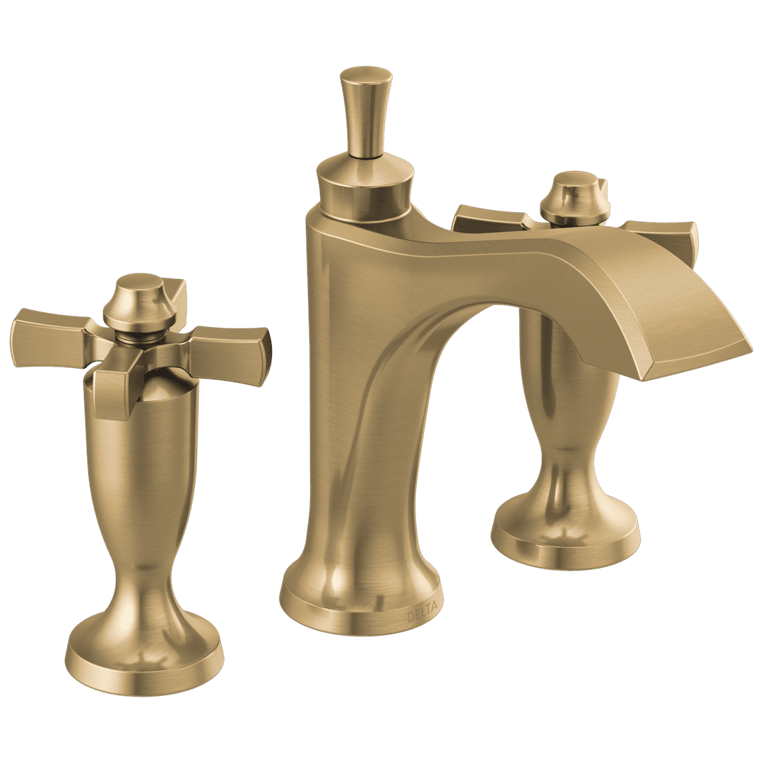 DorvalE Two Handle Widespread Bathroom Faucet - Champagne Bronze by Delta Faucet