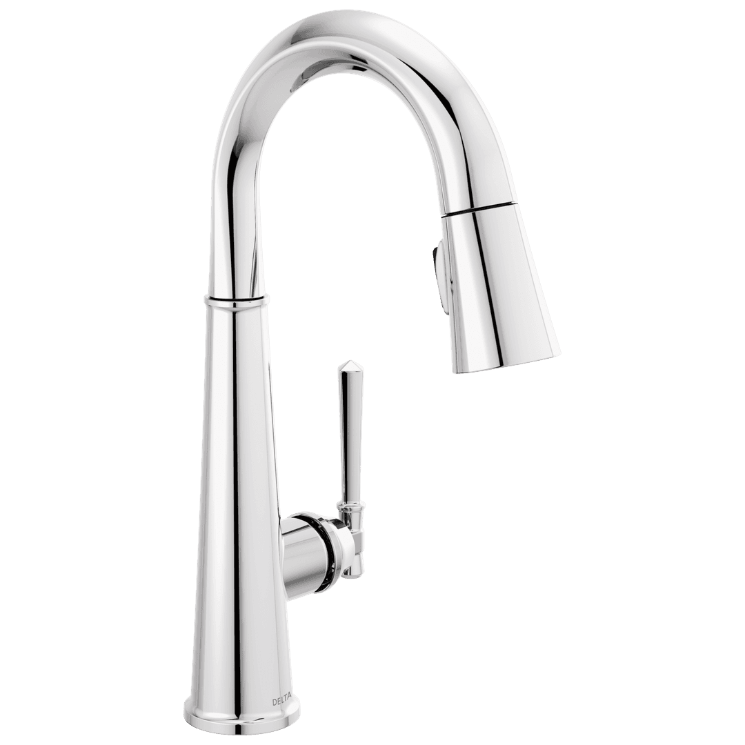 EmmelineE Single Handle Pull Down Bar/Prep Faucet - Lumicoat Chrome by Delta Faucet