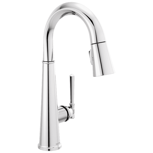 EmmelineE Single Handle Pull Down Bar/Prep Faucet - Lumicoat Chrome