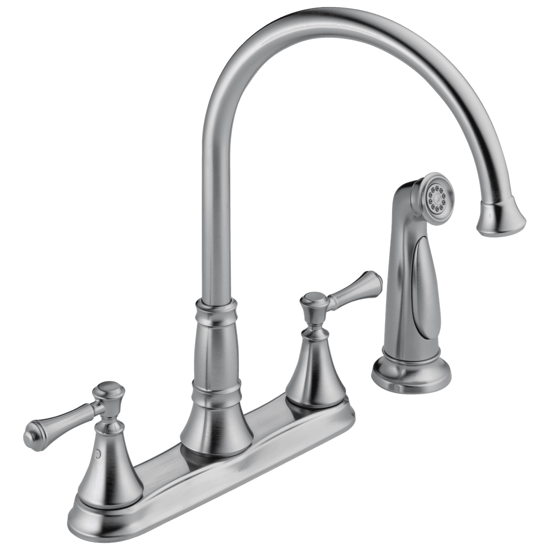 CassidyE Two Handle Kitchen Faucet with Spray by Delta Faucet