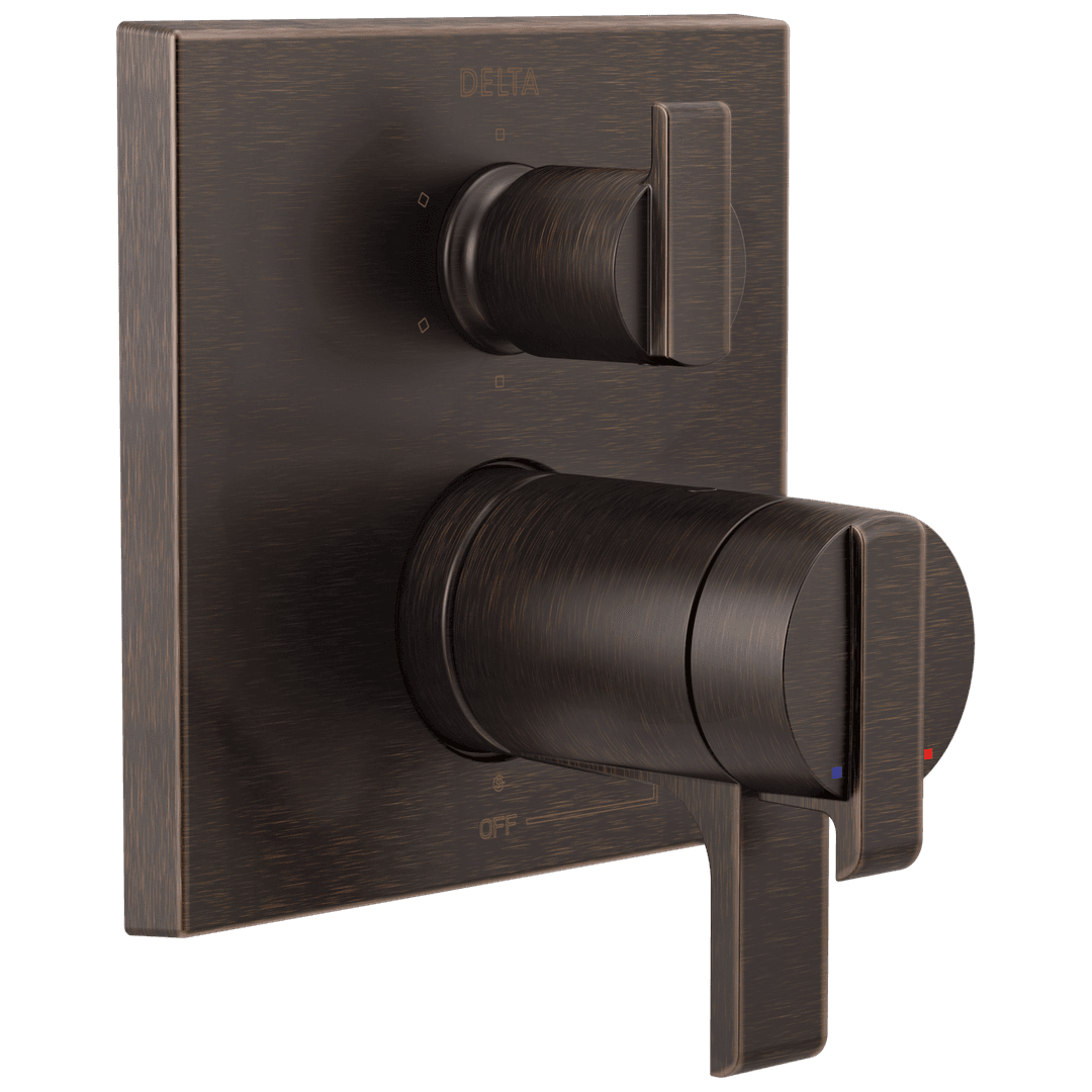 Ara Angular Modern TempAssure 17T Series Valve Trim with 6-Setting Integrated Diverter by Delta Faucet