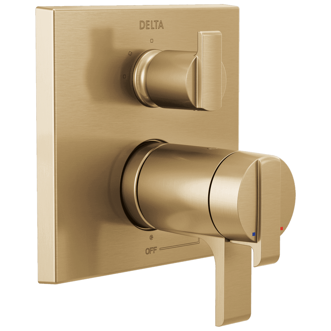 Ara Angular Modern TempAssure 17T Series Valve Trim with 3-Setting Integrated Diverter by Delta Faucet
