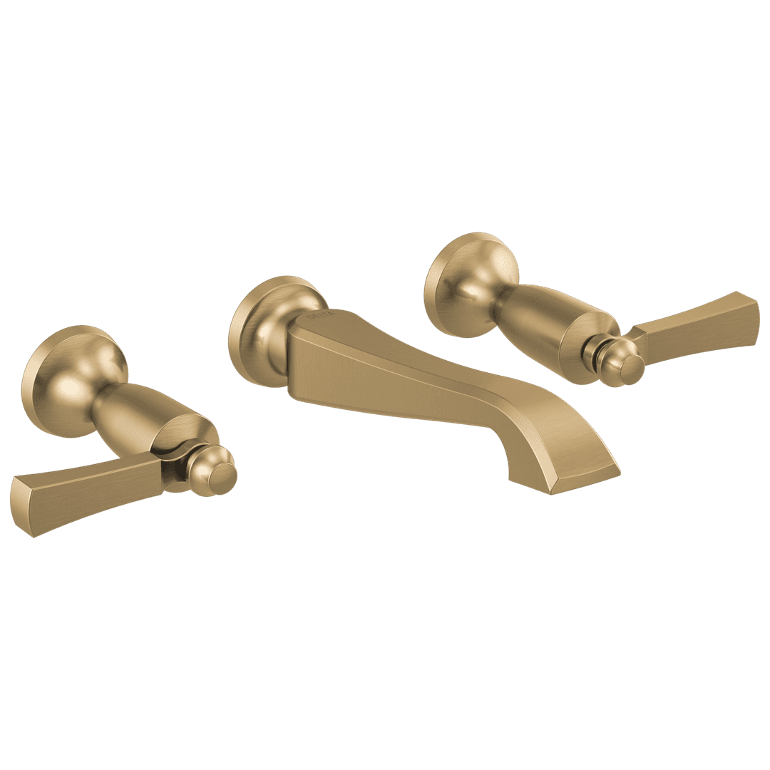 DorvalE Two Handle Wall Mount Bathroom Faucet Trim Only - Champagne Bronze by Delta Faucet