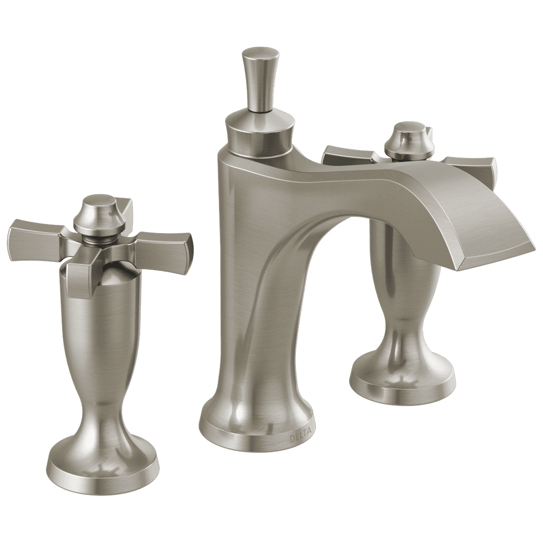 DorvalE Two Handle Widespread Bathroom Faucet - Stainless by Delta Faucet