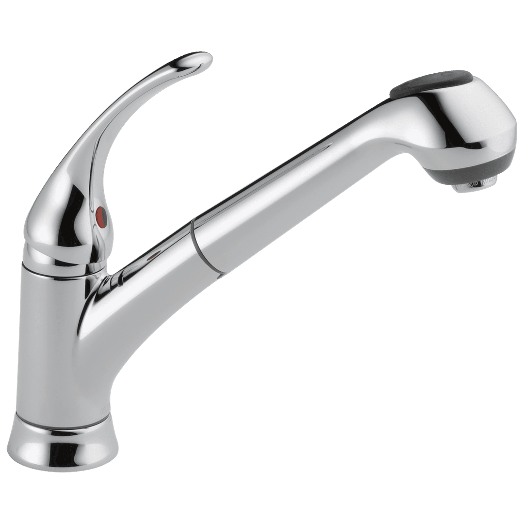 Foundations Single Handle Pull-Out Kitchen Faucet - Chrome by Delta Faucet