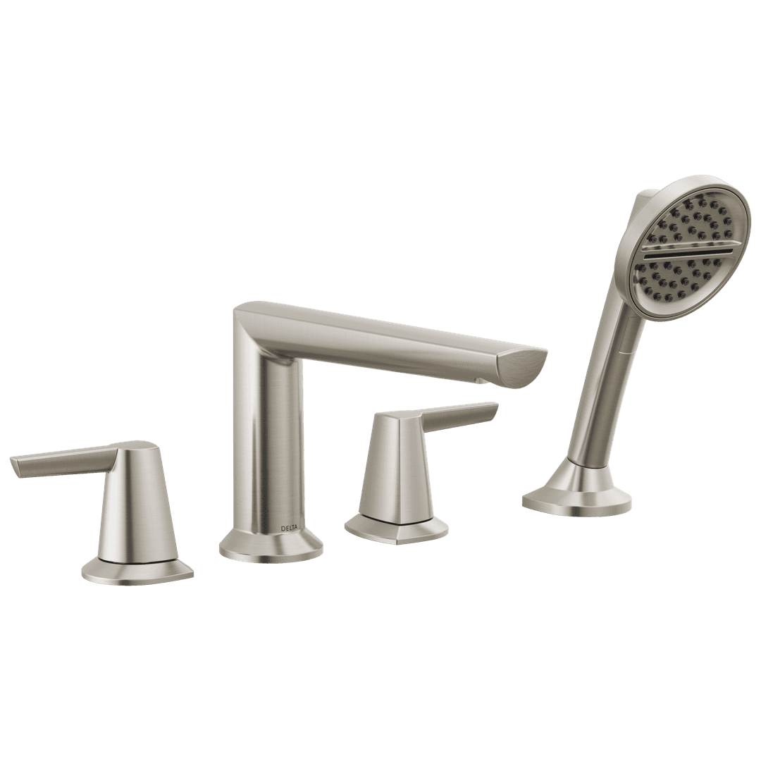 Delta Faucet Galeone 4-hole Roman Tub Trim With Hand Shower - Lumicoat - Stainless by Delta Faucet