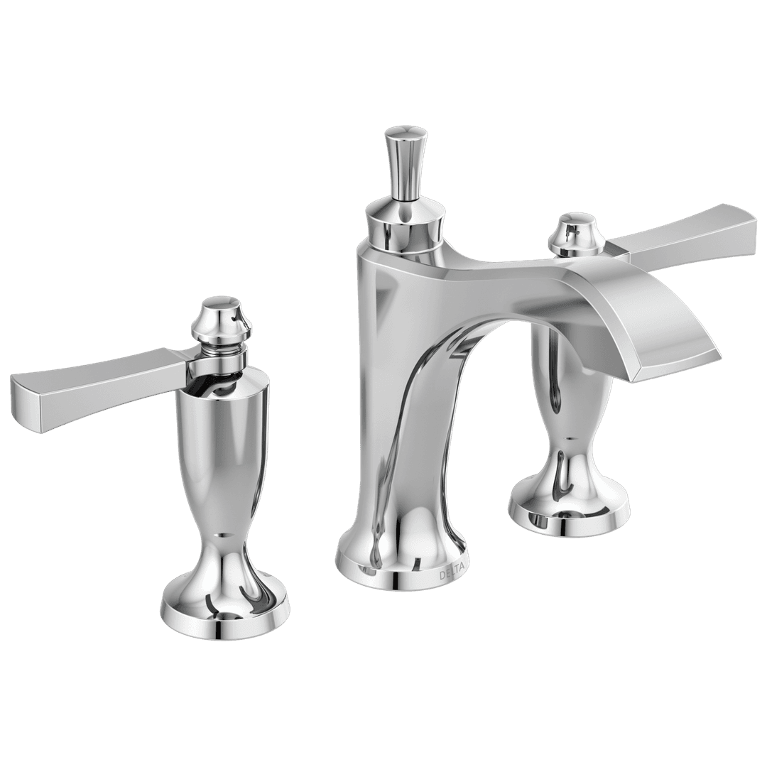 DorvalE Two Handle Widespread Bathroom Faucet - Chrome by Delta Faucet