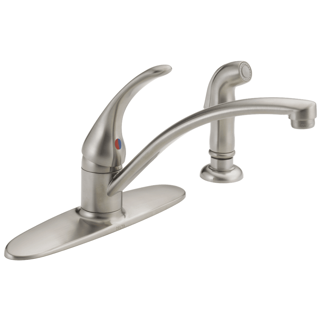 Foundations Single Handle Kitchen Faucet with Spray - Stainless by Delta Faucet