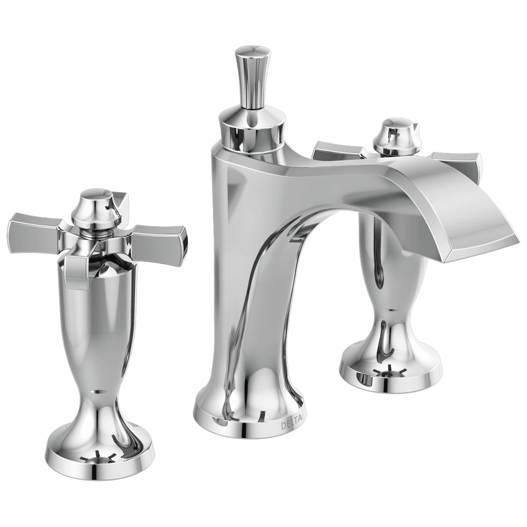 DorvalE Two Handle Widespread Bathroom Faucet - Chrome by Delta Faucet