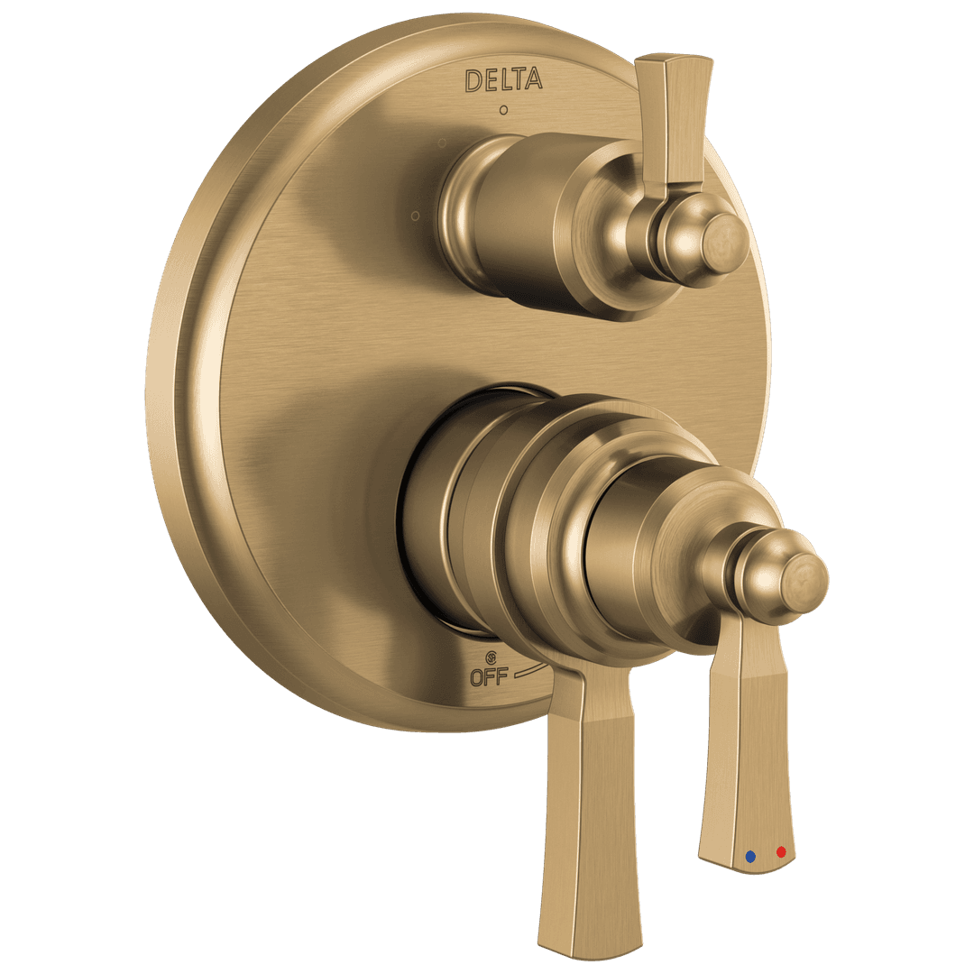 DorvalE Traditional 2-Handle Monitor 17 Series Valve Trim with 3 Setting Diverter - Champagne Bronze by Delta Faucet
