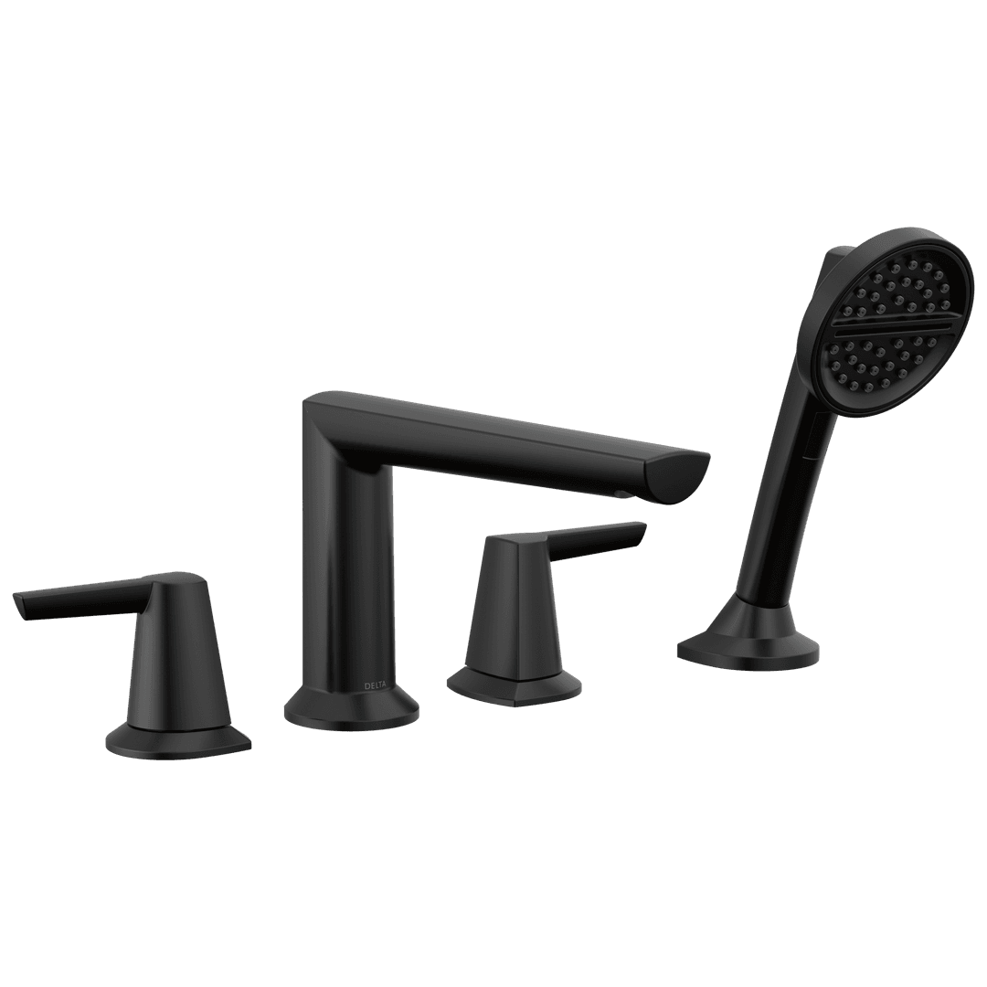Delta Faucet Galeone 4-hole Roman Tub Trim With Hand Shower - - Matte Black by Delta Faucet