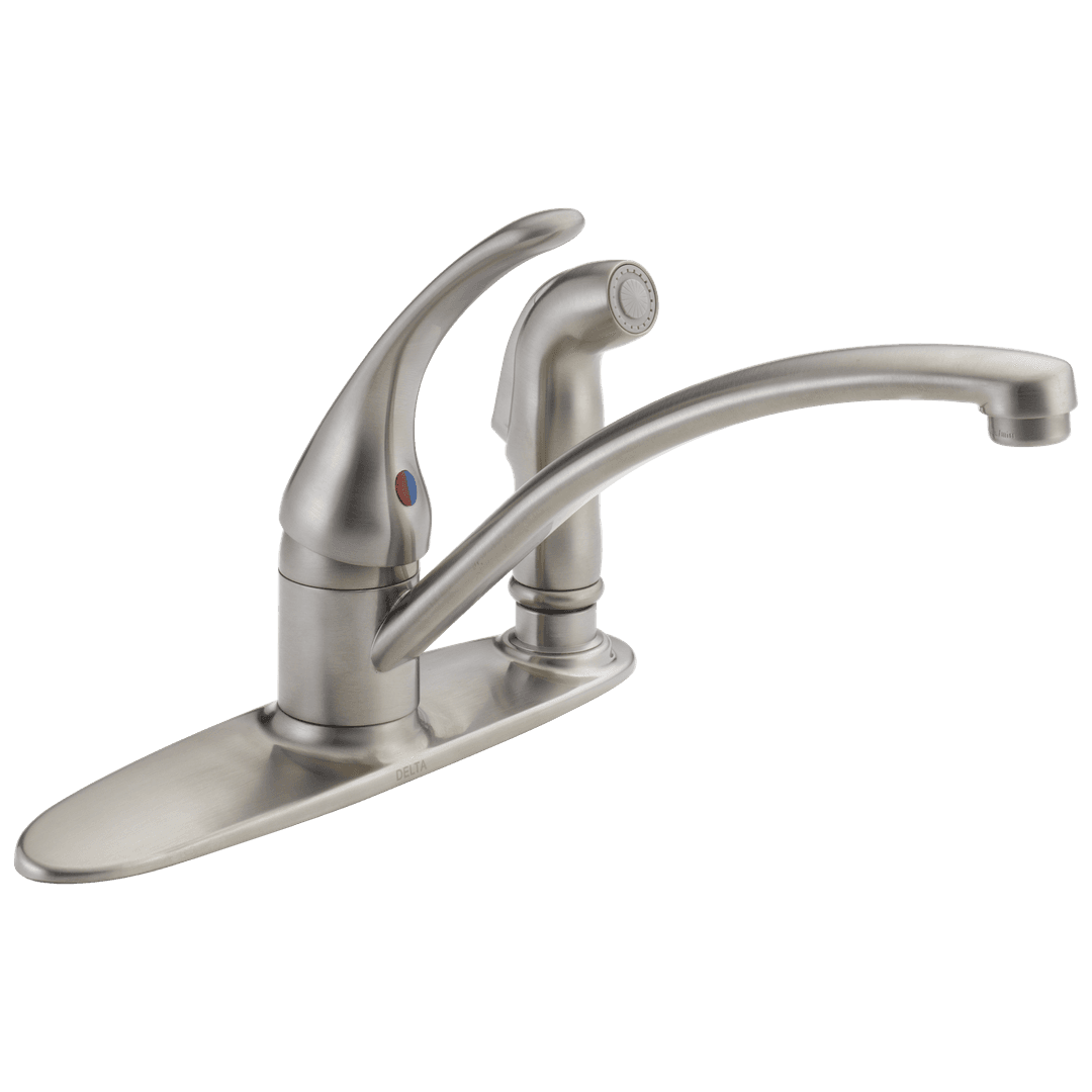 Foundations Single Handle Kitchen Faucet with Integral Spray - Stainless by Delta Faucet