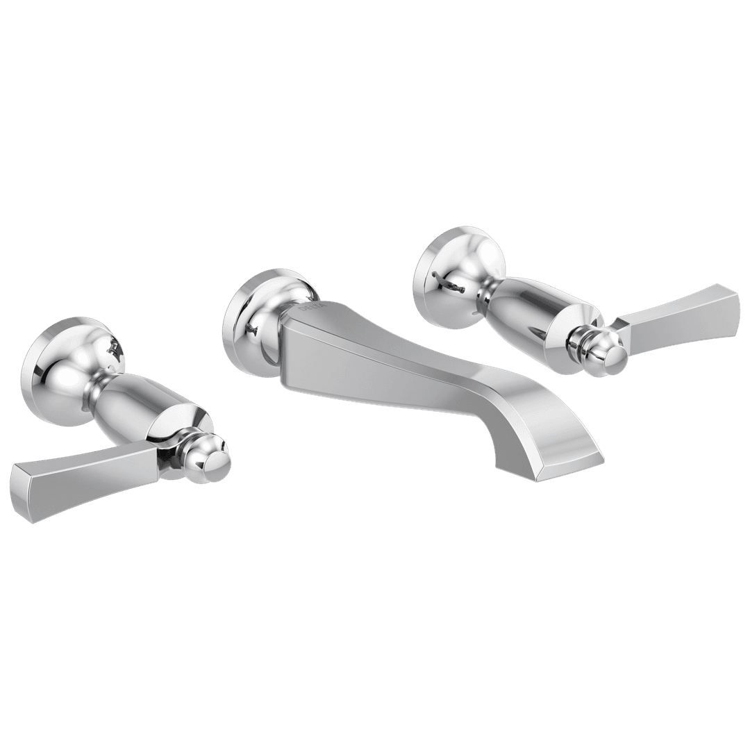 DorvalE Two Handle Wall Mount Bathroom Faucet Trim Only - Chrome by Delta Faucet