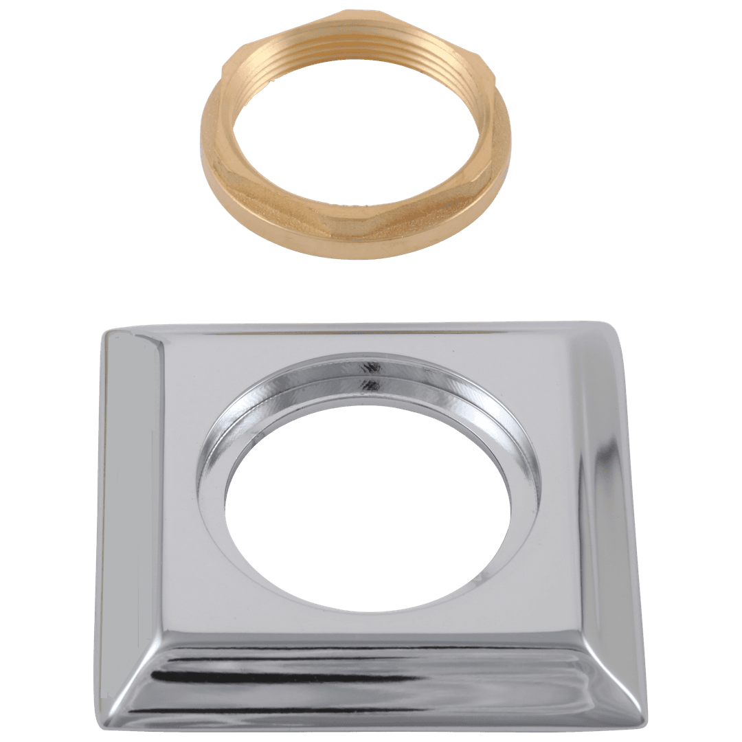 DrydenE Handle Base, Nut & Gasket - Roman Tub - Chrome by Delta Faucet