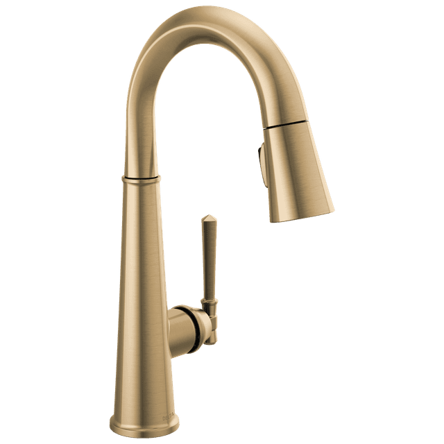 EmmelineE Single Handle Pull Down Bar/Prep Faucet - Lumicoat Champagne Bronze