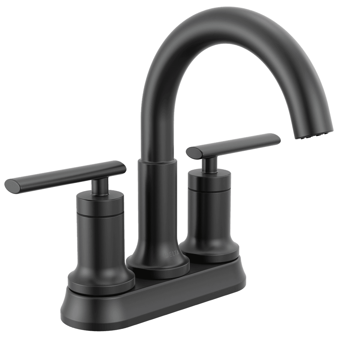 Altado Two Handle Tract-Pack Centerset Bathroom Faucet Matte Black by Delta Faucet