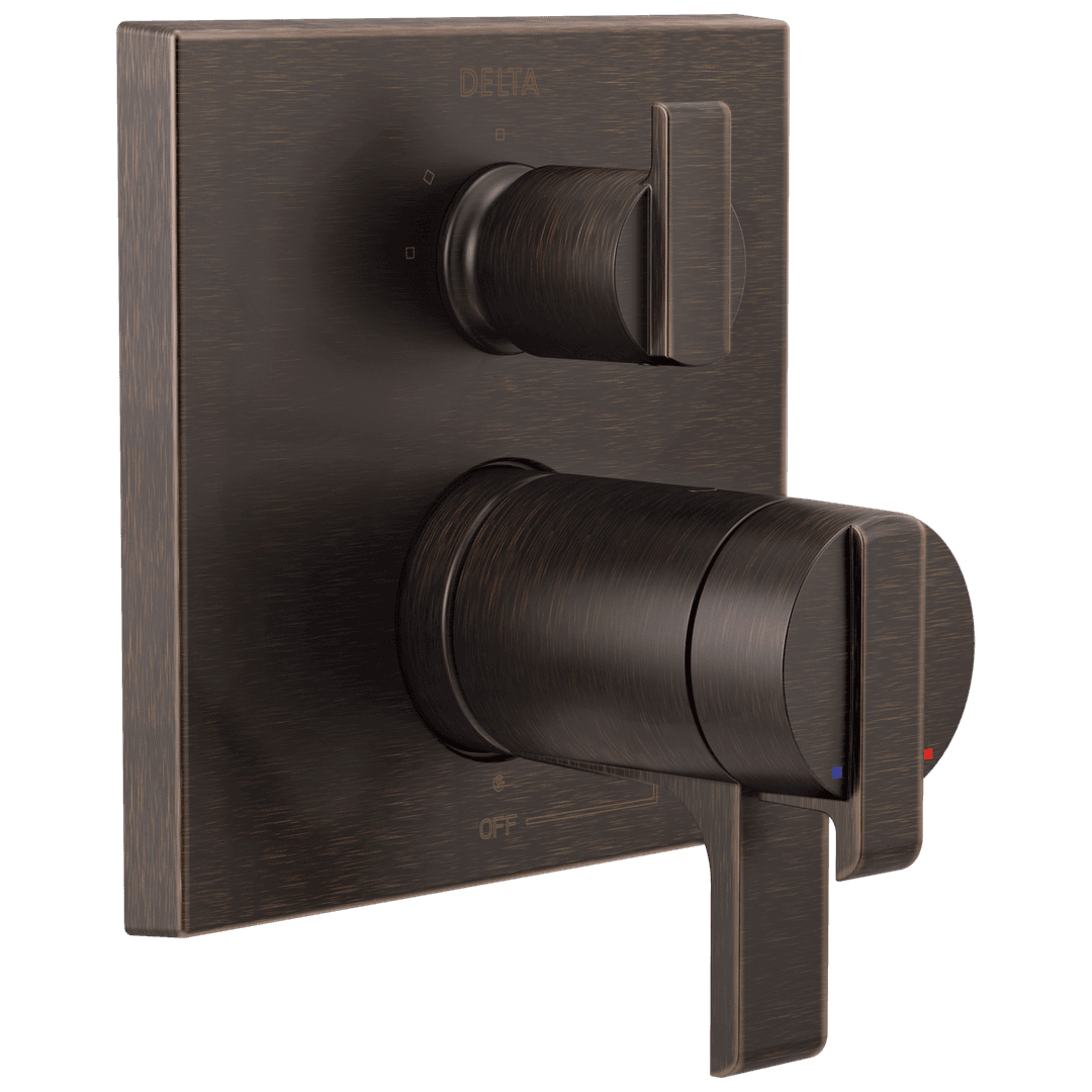 Ara Angular Modern TempAssure 17T Series Valve Trim with 3-Setting Integrated Diverter by Delta Faucet