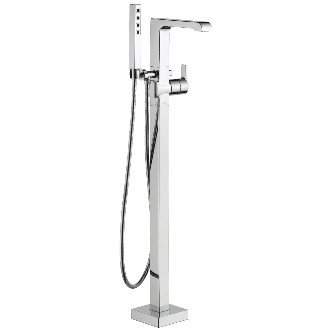 Ara Single Handle Floor Mount Tub Filler Trim with Hand Shower by Delta Faucet